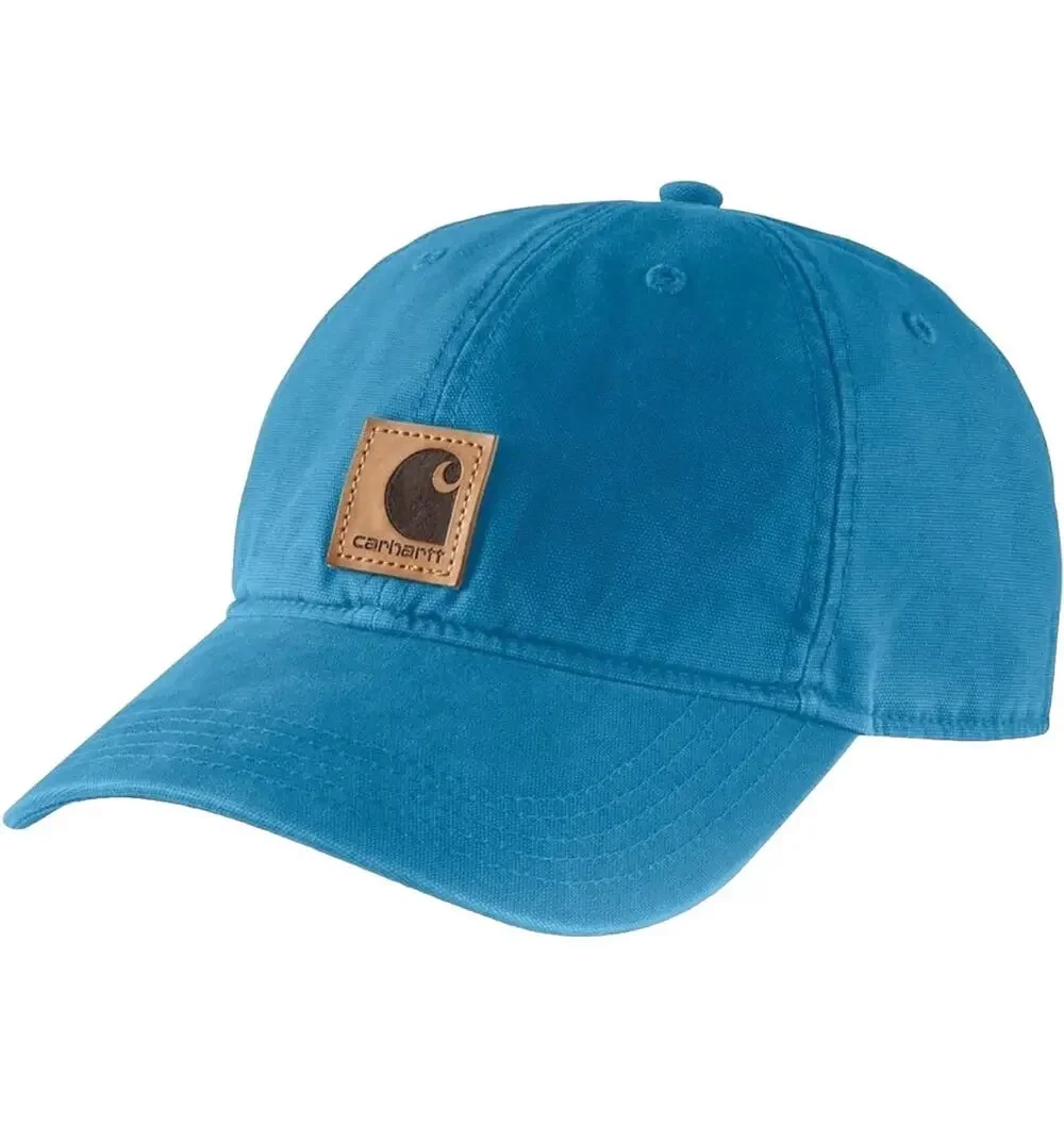 Carhartt Leather Patch Baseball Cap Adjustable Strap Unisex OSFM Turquoise